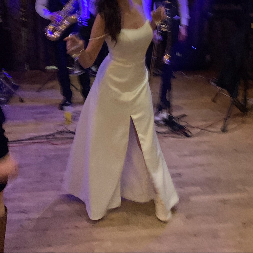 Viero Bridal - Elegant White Satin Wedding Dress